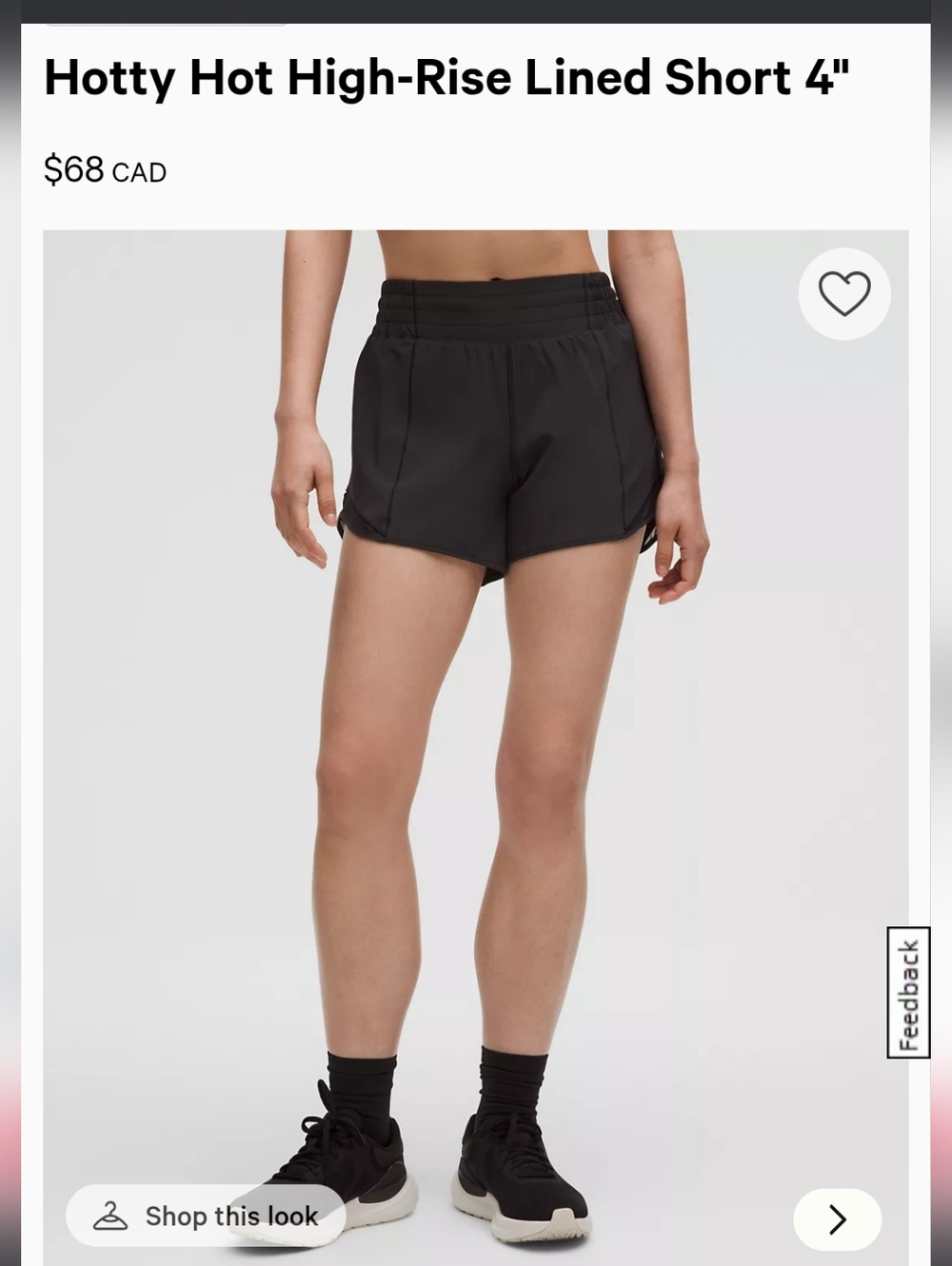Lululemon Hotty Hor High Rise Lined Shorts 4"